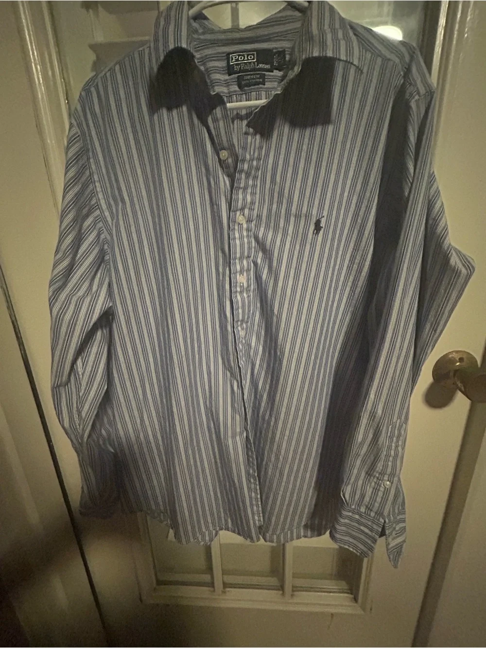 Polo by Ralph Lauren Blue and White Vertical Stripe Button-Down Shirt